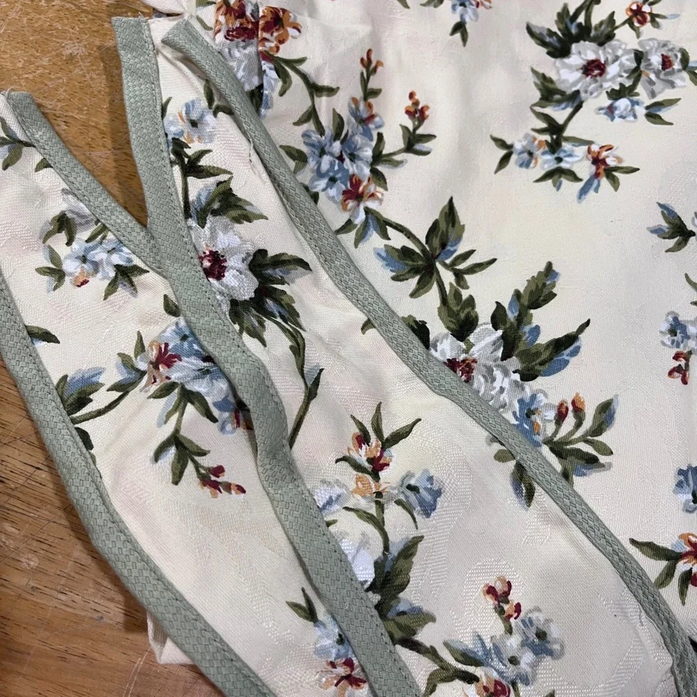 Vtg Waverly Garden Room Williamsburg Flower Damask (2) Panels 42x82 Cottagecore‎